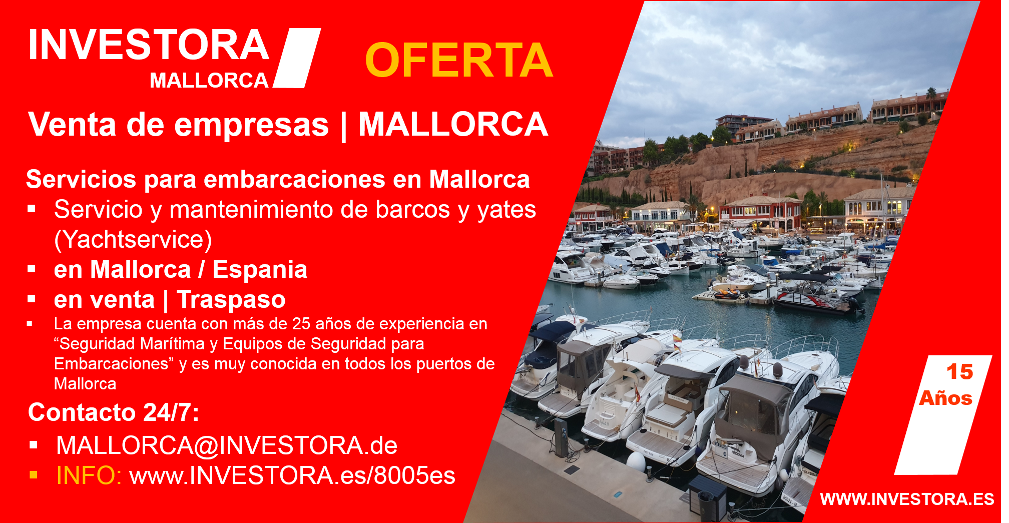 INVESTORA MALLORCA 8005es - Servicio de barcos en venta